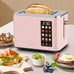 SEEDEEM Touchscreen Toaster 2 Slice, Stainless Steel, 6 Shade, 900W, Pink