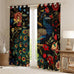 Feelyou Peacock Floral Blackout Curtains 2 Panels 52x84 Inch