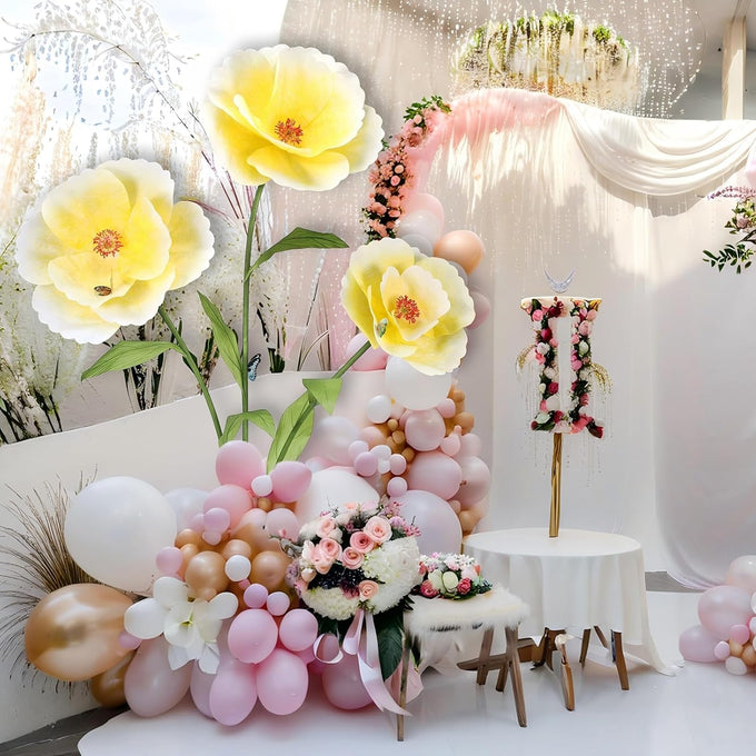 Giant Flowers for Decoration with Stand 5.9Ft Large Paper Artificial Flower