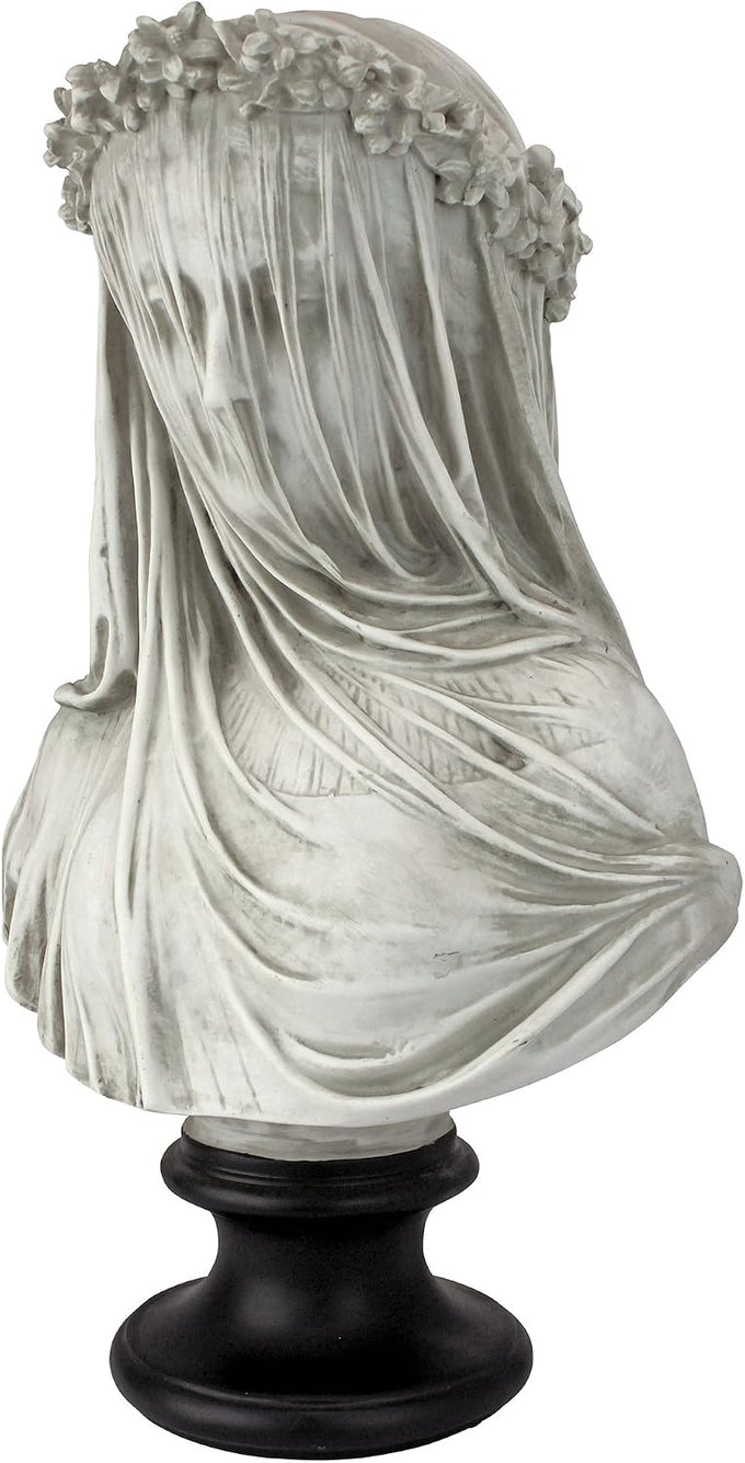 Design Toscano Veiled Maiden Indoor Bust Statue, 9 Inch Wide, 14 Inch Tall