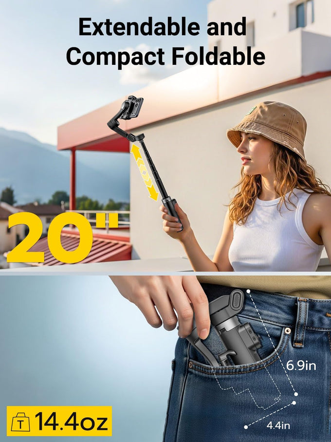 AOCHUAN Smart X3 360° Pan Rotation Gimbal Stabilizer for iPhone w/Remote