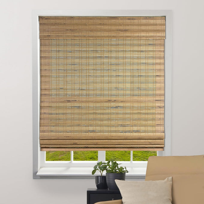 ARLO BLINDS Bamboo Roman Shades w/Valance 34" W x 60" H, Tuscan