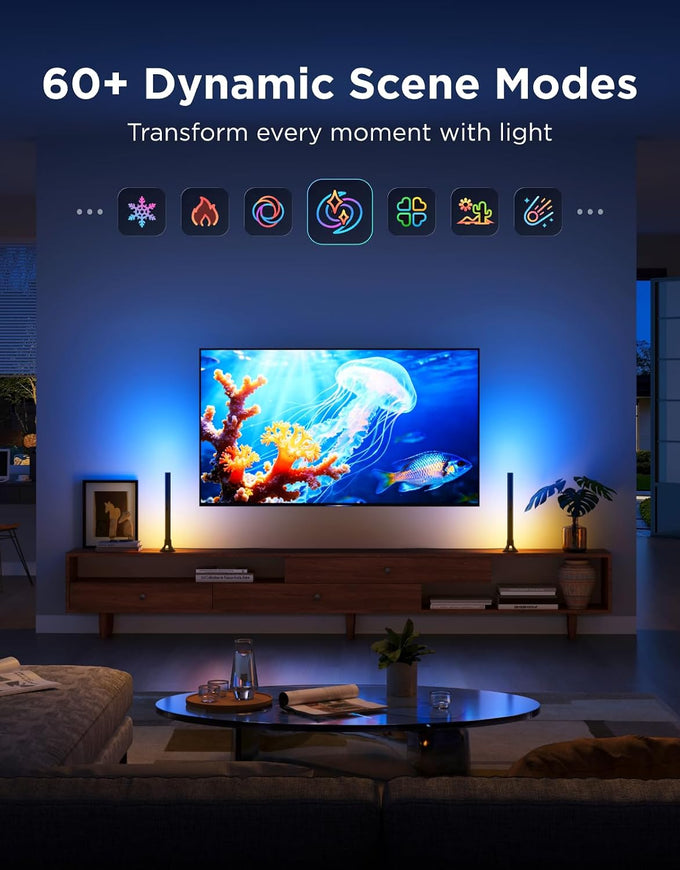 Govee Smart RGBWIC Light Bars, 15-Inch WiFi TV Backlight for 45-70-Inch TVs