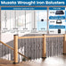 Muzata 5 Pack 44" S Scroll Hollow Iron Balusters WT03