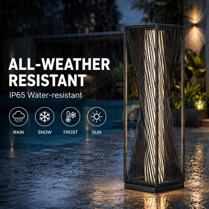 Solar Yard Outdoor Solar Floor Lamp Resin Wicker Solar Light Outdoor Waterproof for Yard, Garden, Pathway, Deck, Dazzle Dance