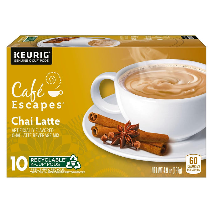 Café Escapes Chai Latte, Single-Serve K-Cup Pods, 60 Count