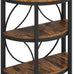 Tribesigns Half Round End Table for Living Room, 3-Tier Half Circle Side Table with Metal Frame, Industrial Half Moon Table, Half Coffee Accent Table Bedside Table for Bedroom, Brown