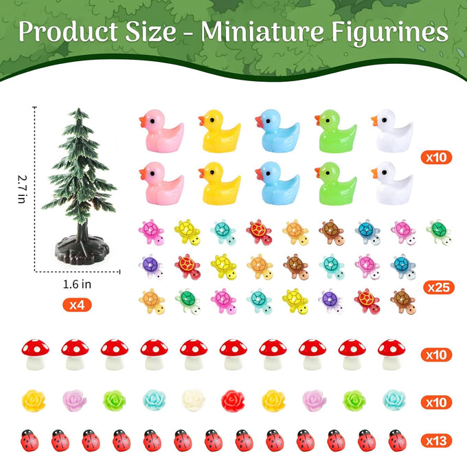 115Pcs Fairy House Kit Mini Fairy Garden Accessories Outdoor Supplies Decor