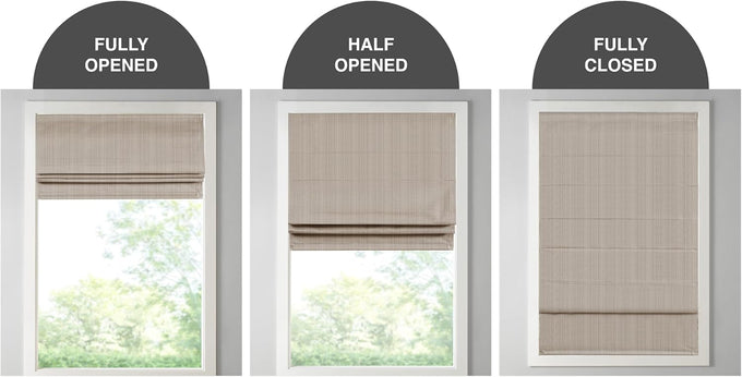 Madison Park Roman Shade, Room Darkening Blind Cordless, 23x64 Sheen Taupe