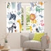 Feelyou Kids Zoo Animal Window Curtains Cute Wild Animals Curtains for Bedroom Cartoon Safari Wild Window Drapes for Boys Girls Teens Exotic Natural Theme Window Treatments, 52x84 Inches,2 Panels