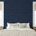 Faux Wood Panel Prepasted Wallpaper (Naval Blue)
