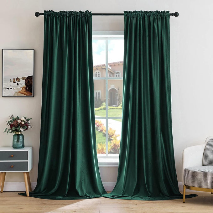 MIULEE Fall Burnt Orange Blackout Velvet Curtains 108 Inch Long 52"x108"