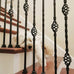 Iron Balusters for Staircase Interior (Box of 10) Stair Spindles 1/2" Square Balusters - Hollow Double Basket Single Twist Stair Balusters (Real Satin Black), E06