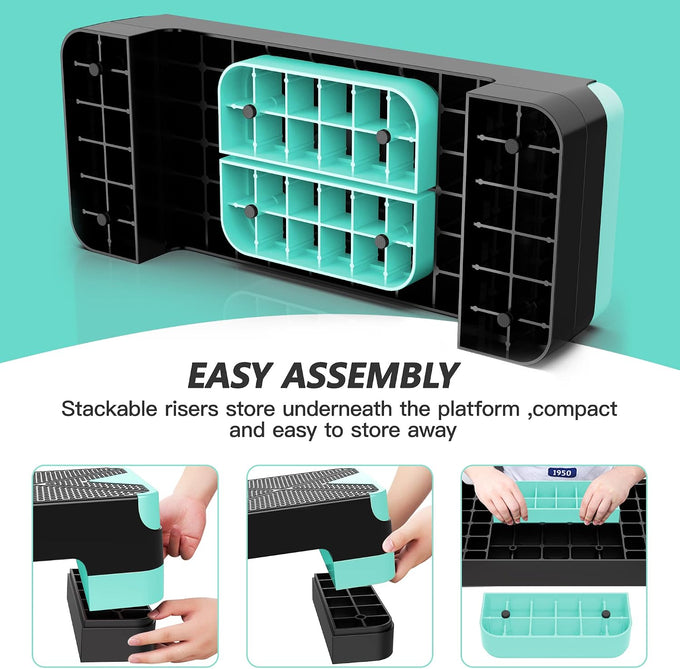 GYMMAGE Aerobic Exercise Step, Adjustable Height,