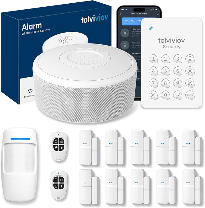 15-Piece WiFi Home Security System, DIY Wireless Alarm Kit, No Subscription