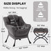 Tiita Lazy Chair with Ottoman, Comfy Reading Accent Chair, Dark Grey