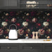 Fvlow Vintage Black Dark Red Floral Peel and Stick Wallpaper 17.4" x 788"