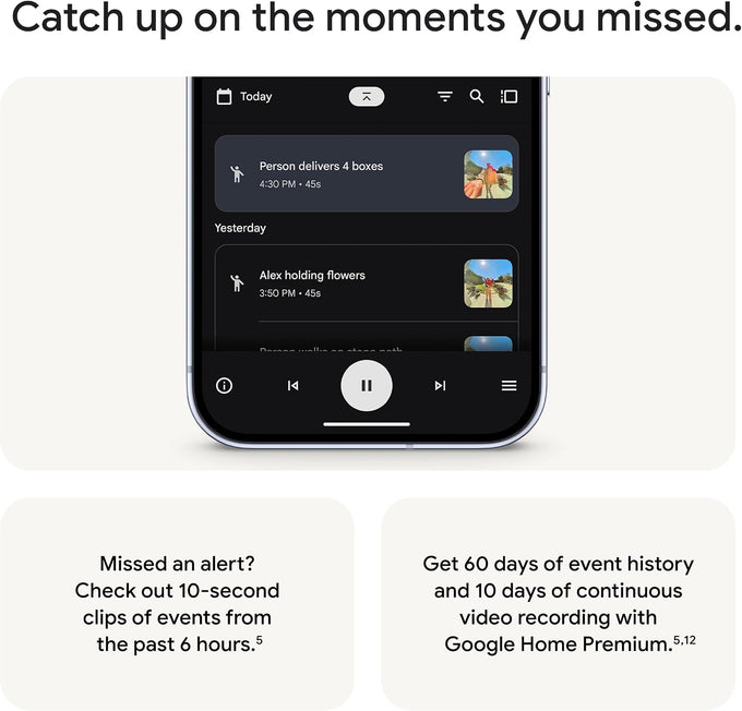Google Nest Doorbell (Wired, 3rd Gen) - 2K Video, Live View - 2025 - Snow