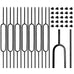 16 Pack Wrought Iron Balusters for Staircase Interior, 1/2" x 44" Hollow Deck Spindles Stair Railing Indoor with 32 Fixed Swivel Shoes, Metal Double Basket Decorative Stair - Matte Black