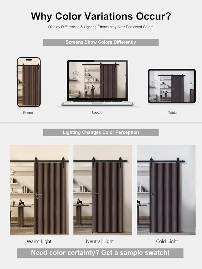 Mollywell Wood Panels for Wall, Walnut, 2 Pcs, 108x8 in