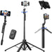 Auto Face Tracking Tripod for iPhone with Light, No APP Needed 70.9" Tripod