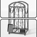 Kingson Firewood Rack Indoor Wood Holders Fireplace Tool Rack Outdoor Log Holder Rack Lumber Storage Stacking Fireplace Tools Set Wood Stove Accessories Black