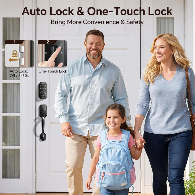 Ulecoce SL03 Front Door Lock Set, Keyless Entry Door Lock,Oil Rubbed Bronze