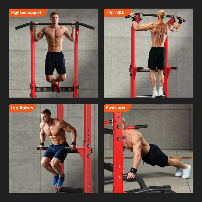 SogesPower Power Tower Dip Station Pull Up Bar Station for Home Gym