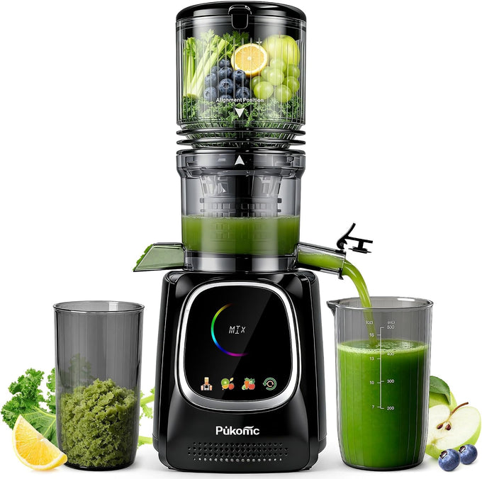 Pukomc Cold Press Juicer with Smart Display and Brushless Motor