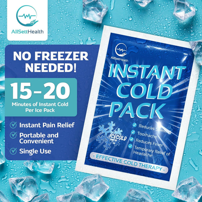 100 Pack Instant Ice Packs for Injuries, Disposable First Aid Cold Packs