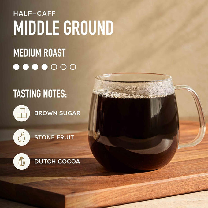 Peet's Coffee Coffee Pods, Medium, Middle Ground Half-Caf, 60 K Cups