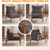VINGLI Mid-Century Modern Cloud Accent Armchair with Lumbar Pillow, 6.3'' Thick Seat Cushion Comfortable Reading Chair with Wooden Armrests，Boho Lounge Chair for Bedroom, Living Room, Chenille, Grey