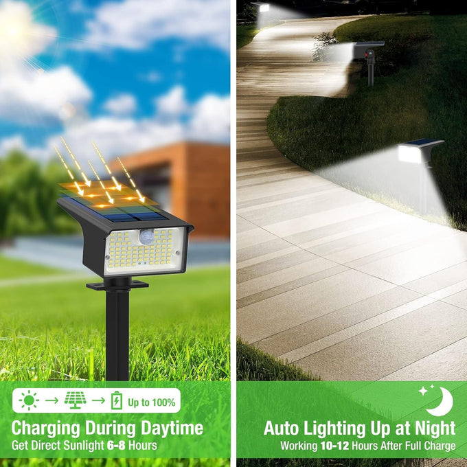 nipify 10 Pack 62 LED Solar Spot Lights Outdoor Motion Sensor with 3 Modes