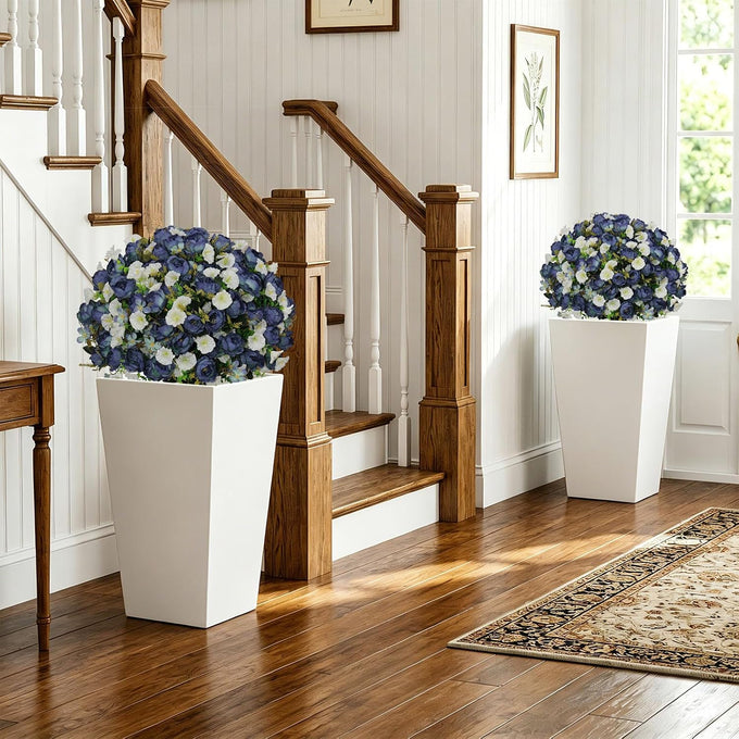 24" Artificial Peony Flowers Topiary Ball, Faux Outdoor Plants