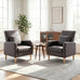 COLAMY Mid-Century Modern Accent Chair, Fabric Upholstered Living Room Chair with Back Pillow & Solid Wood Legs, Comfy Armchair for Living Room, Bedroom, Single Sofa, Beige