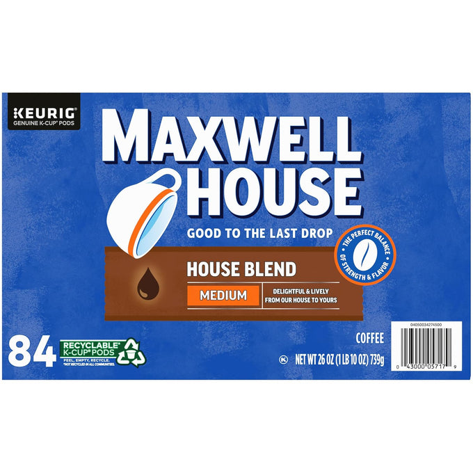 Maxwell House House Blend Medium Roast K-Cup Coffee Pods (84 Pods) (Pack of 2)