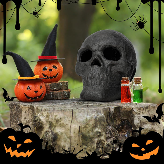 Stanbroil 10 Inch Fire Pits Imitated Human Metal Skull Halloween Decor