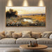 QIYILEXWART Wood Farmed Canvas Wall Art For Living Room Wall Decor For Bedroom Office Wall Decoration Mountain Landscape Painting Abstract Pictures Artwork Room Aesthetic Home Decor 20x40 In