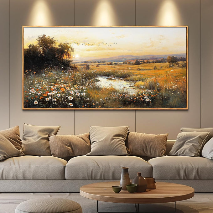 QIYILEXWART Wood Farmed Canvas Wall Art For Living Room Wall Decor For Bedroom Office Wall Decoration Mountain Landscape Painting Abstract Pictures Artwork Room Aesthetic Home Decor 20x40 In