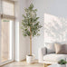 FLOWORLD 6FT Olive Trees Artificial Indoor, Tall Fake Olive Tree (72in) with Realistic Leaves and Olives, Sturdy Weighted Base,Large Faux Plants for Home Office, Living Room, Outdoor
