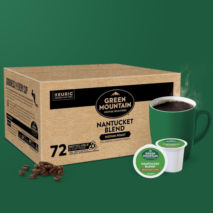 Green Mountain Coffee Roasters Nantucket Blend, Single-Serve Keurig K-Cup Pods, Medium Roast Coffee Pods, 72 Count