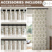 Floral Pinch Pleated Linen Curtains,Blue & Beige White,40" W x 96" L