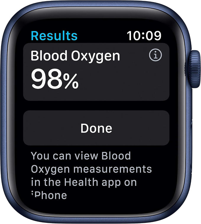 Apple Watch Series 6 (GPS, 44mm) - Blue Aluminum Case with Deep Navy Sport Band (Renewed)