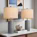 PoKat 23" Modern Ceramic Table Lamp Set of 2 for Living Room Bedroom, White