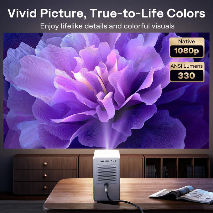 Aurzen Roku TV D1R Cube Smart Outdoor Projector with WiFi and Bluetooth