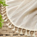 Boho 100% Blackout Curtains 84 Inch 2 Panels Linen Blend Beige