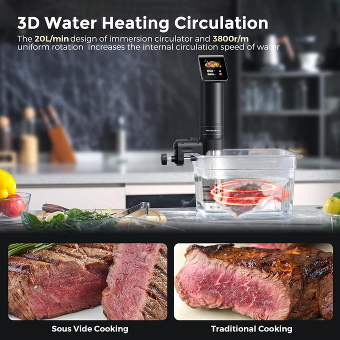KitchenBoss WiFi Sous Vide Cooker Ultra-quiet 1100W Sous Vide G330