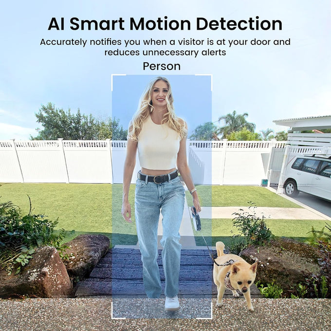 aosu Video Doorbell Camera Wireless, 2K QHD, 170° Wide Angle, 2.4 GHz WiFi