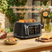 Mecity 4 Slice Toaster, Wide Slot Retro Design, 120V 1650W, Jet Black