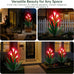 Homight Solar Metal Agave Lily Flower Garden Sculpture with LED Lights 30.3 Inch Waterproof Outdoor/Indoor Yard Decor Handmade Lawn Ornament Gift for Family Friends (3, Grass Green)
